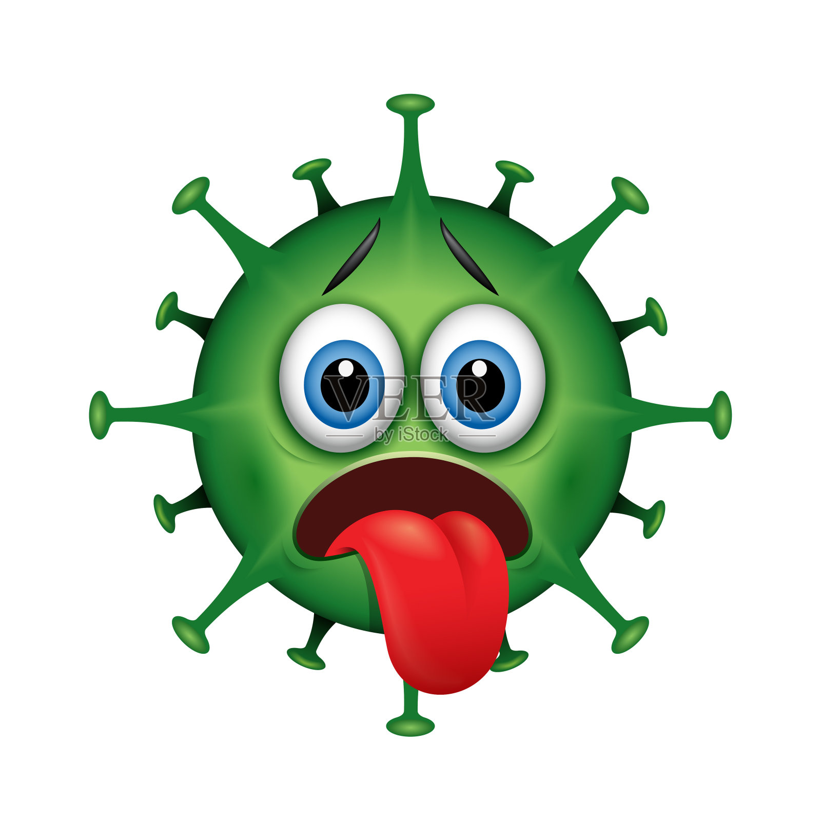 病毒表情符号，孤立的表情符号矢量图插画图片素材