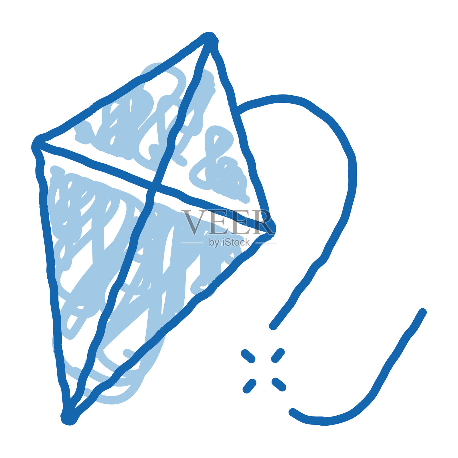 飞翔的风筝涂鸦图标手绘插图插画图片素材