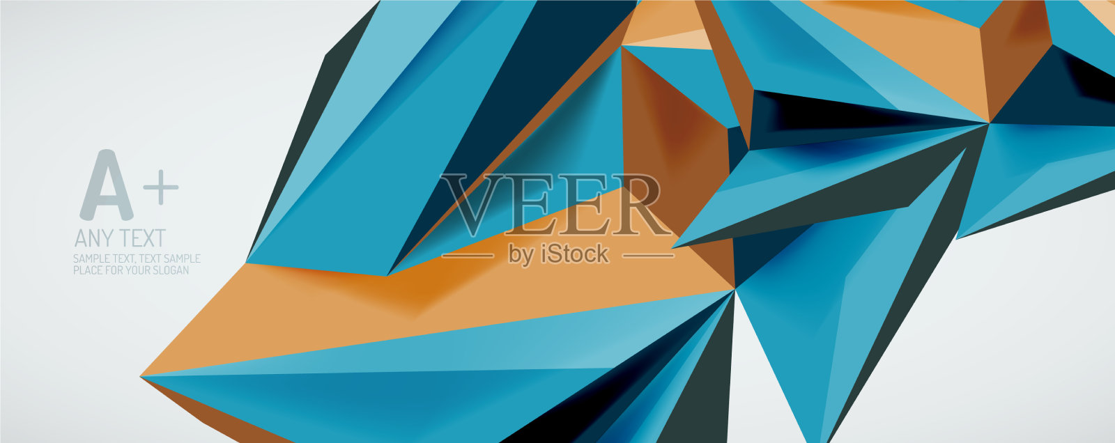 三角形几何背景低多边形3d插画图片素材