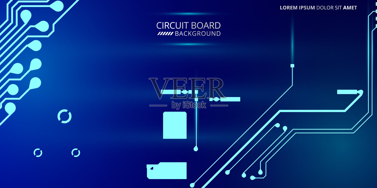 电路板设计背景矢量插图eps 10。抽象的技术背景插画图片素材