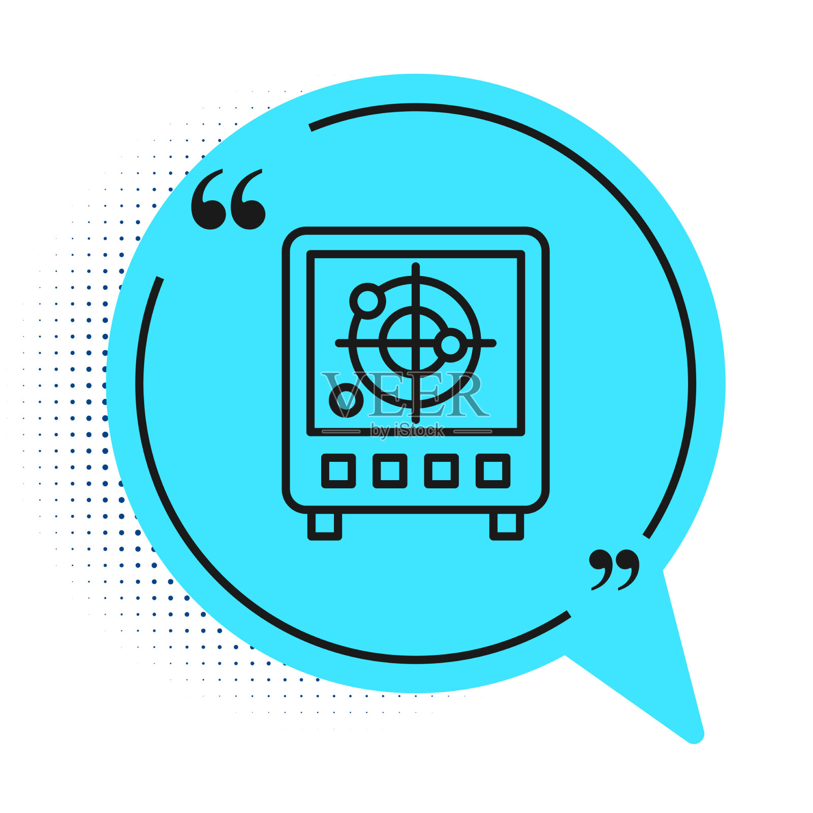 监视目标的黑线雷达图标素材