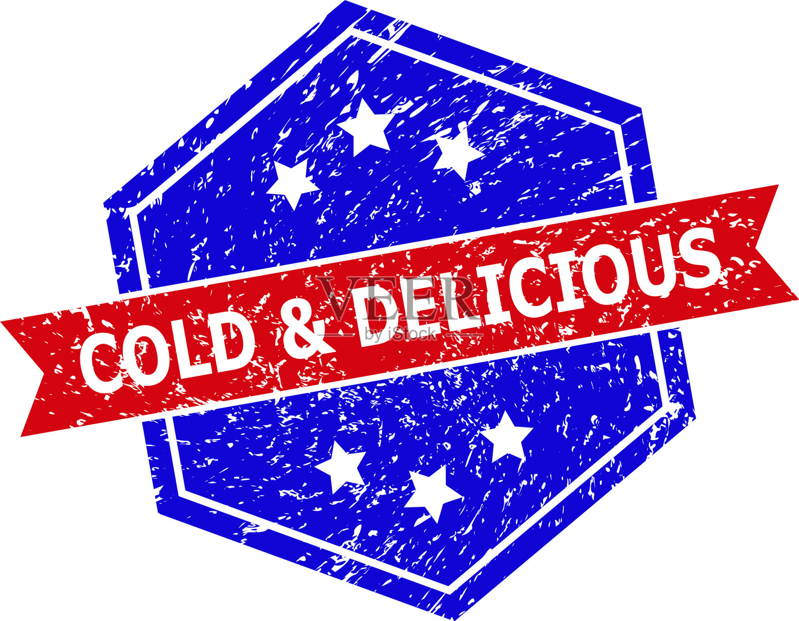 六角双色冷美味密封与橡胶设计元素图片