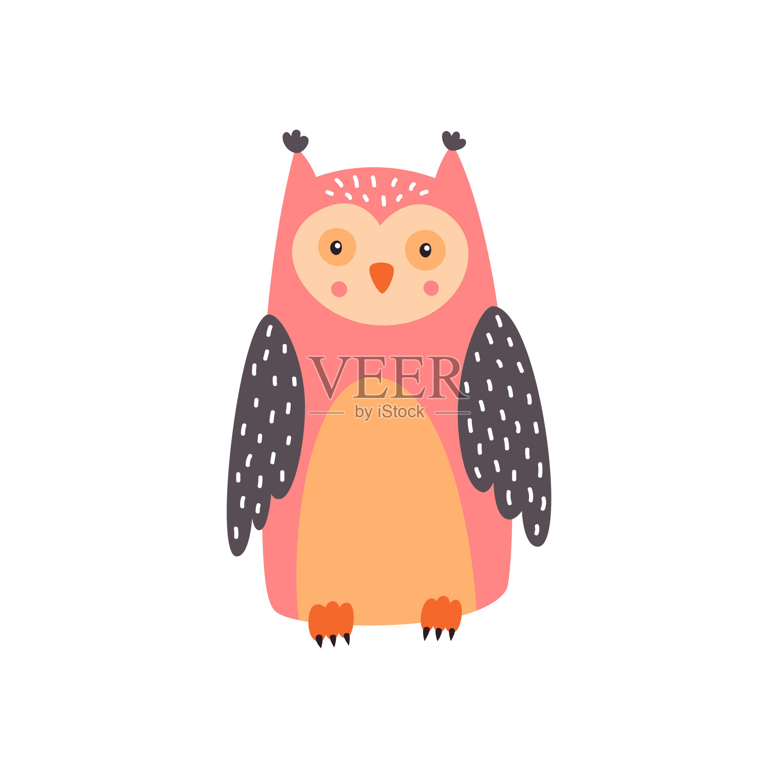 有趣的猫头鹰设计，矢量插图上的白色背景设计元素图片