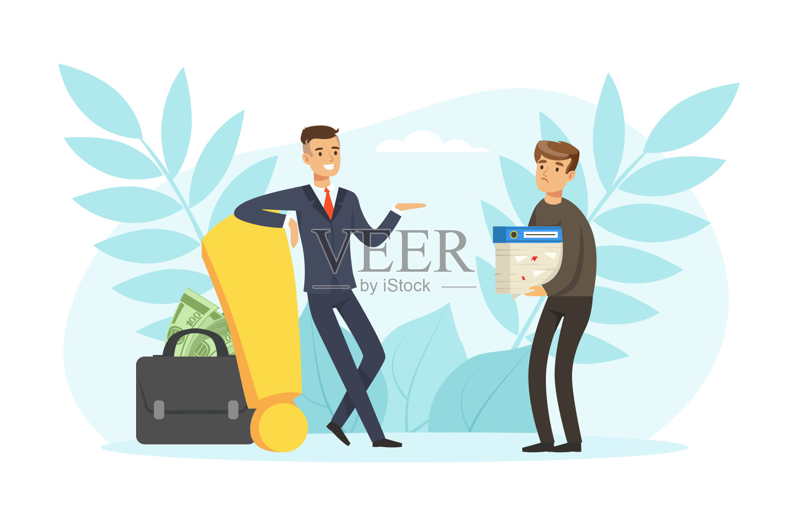 成功和不成功的商业特征，成功之路，解决方案和决策概念向量插图插画图片素材