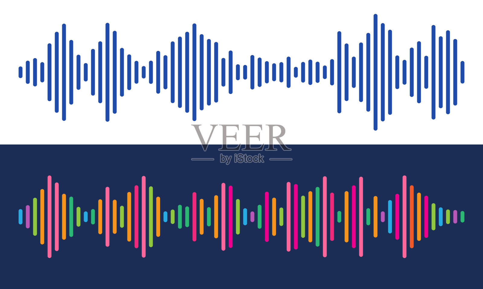 摘要音频信号图。徽标或图标模板。插画图片素材