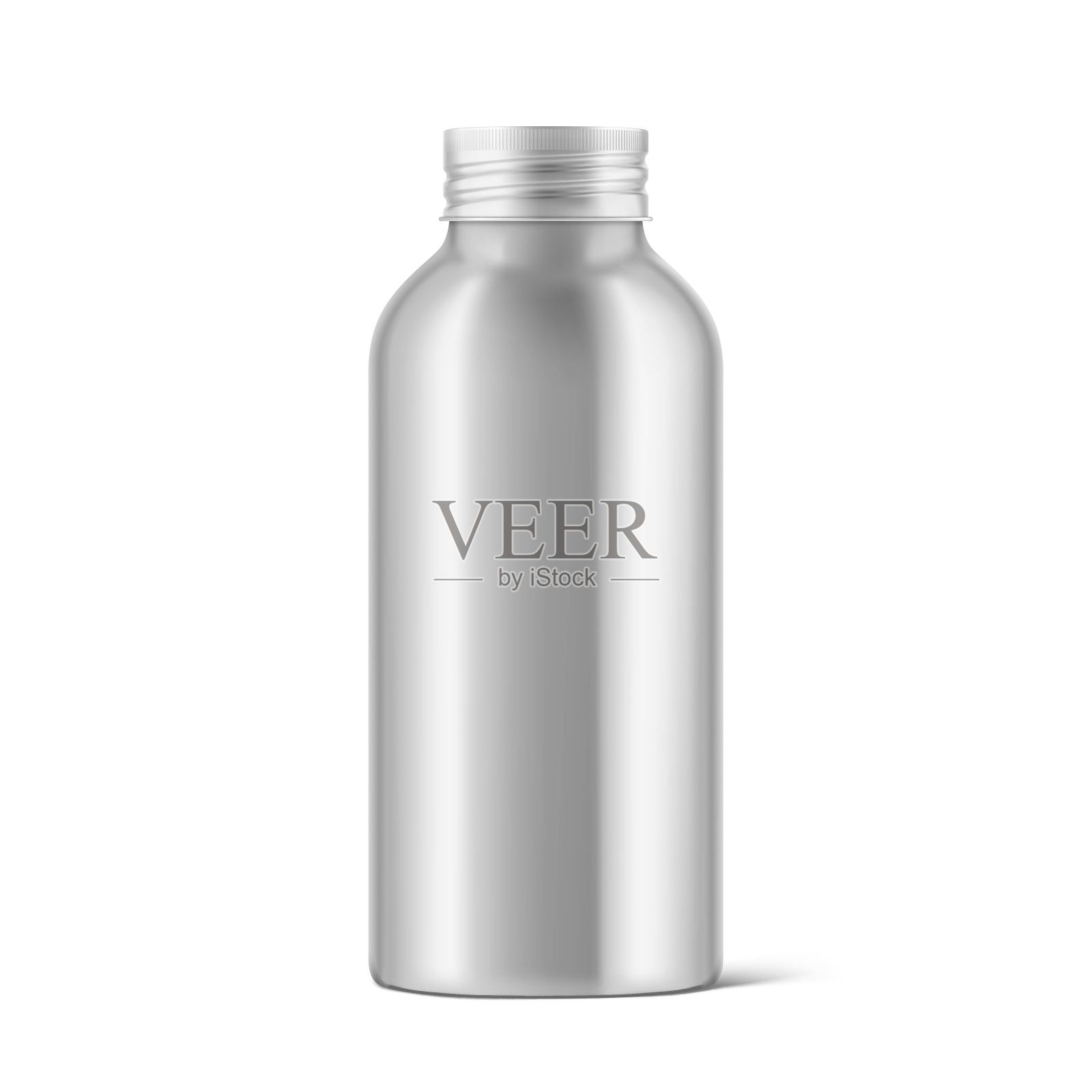 高逼真的铝瓶模型孤立在白色背景。设计元素图片