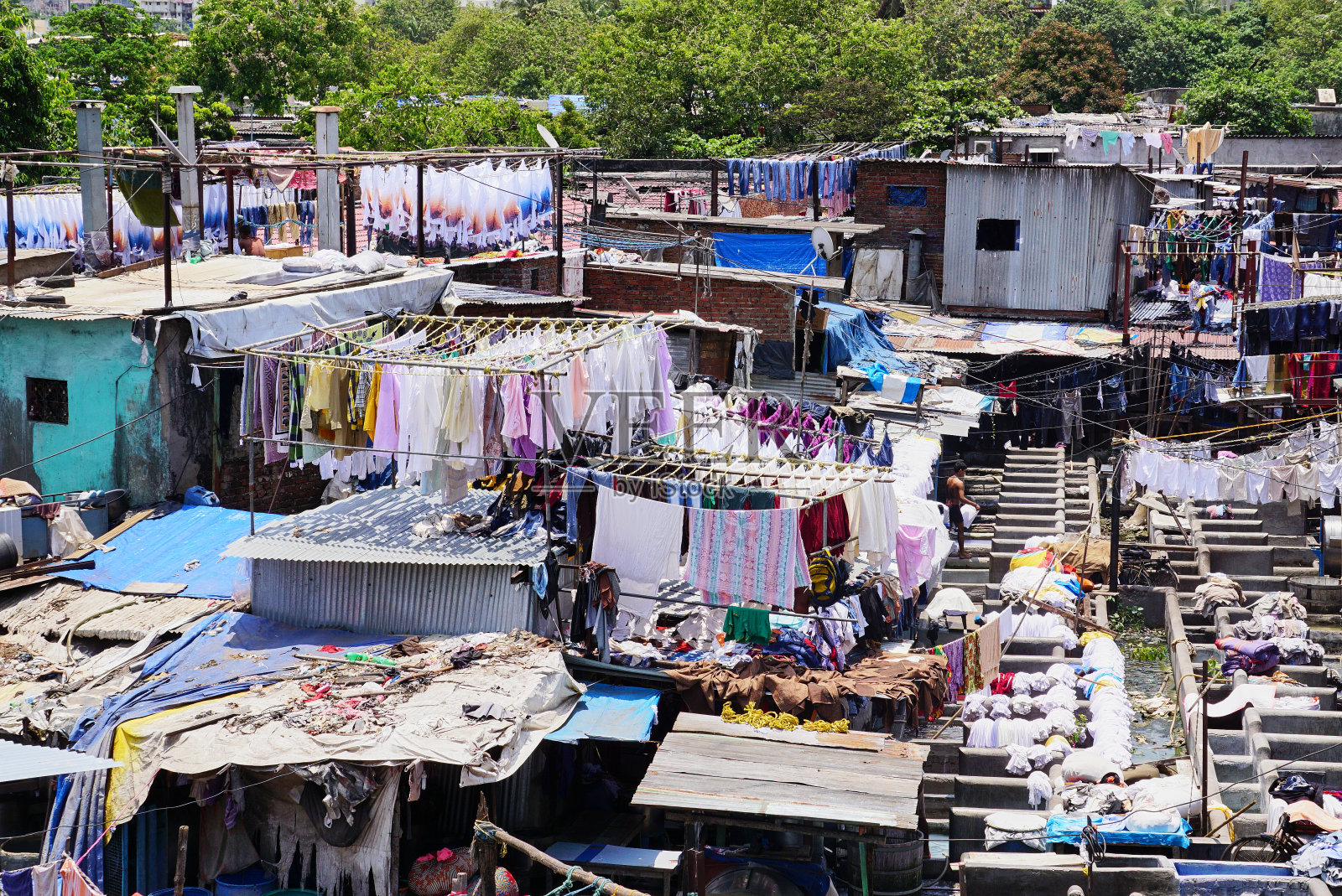 孟买马哈拉克斯米多比加特手工洗衣照片摄影图片