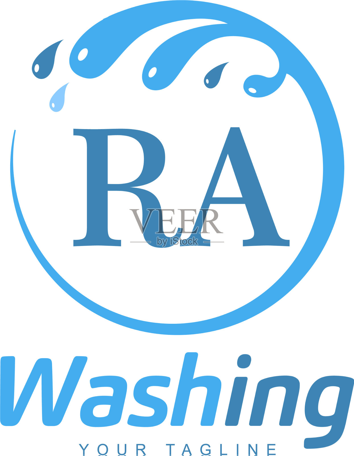 Ra字母设计与水洗标志现代字母插画图片素材
