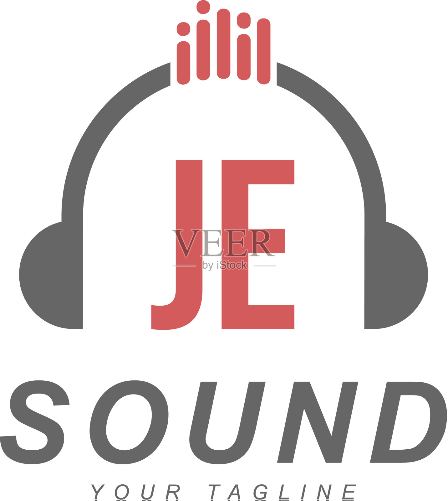 我的字母标志设计与头电话图标插画图片素材