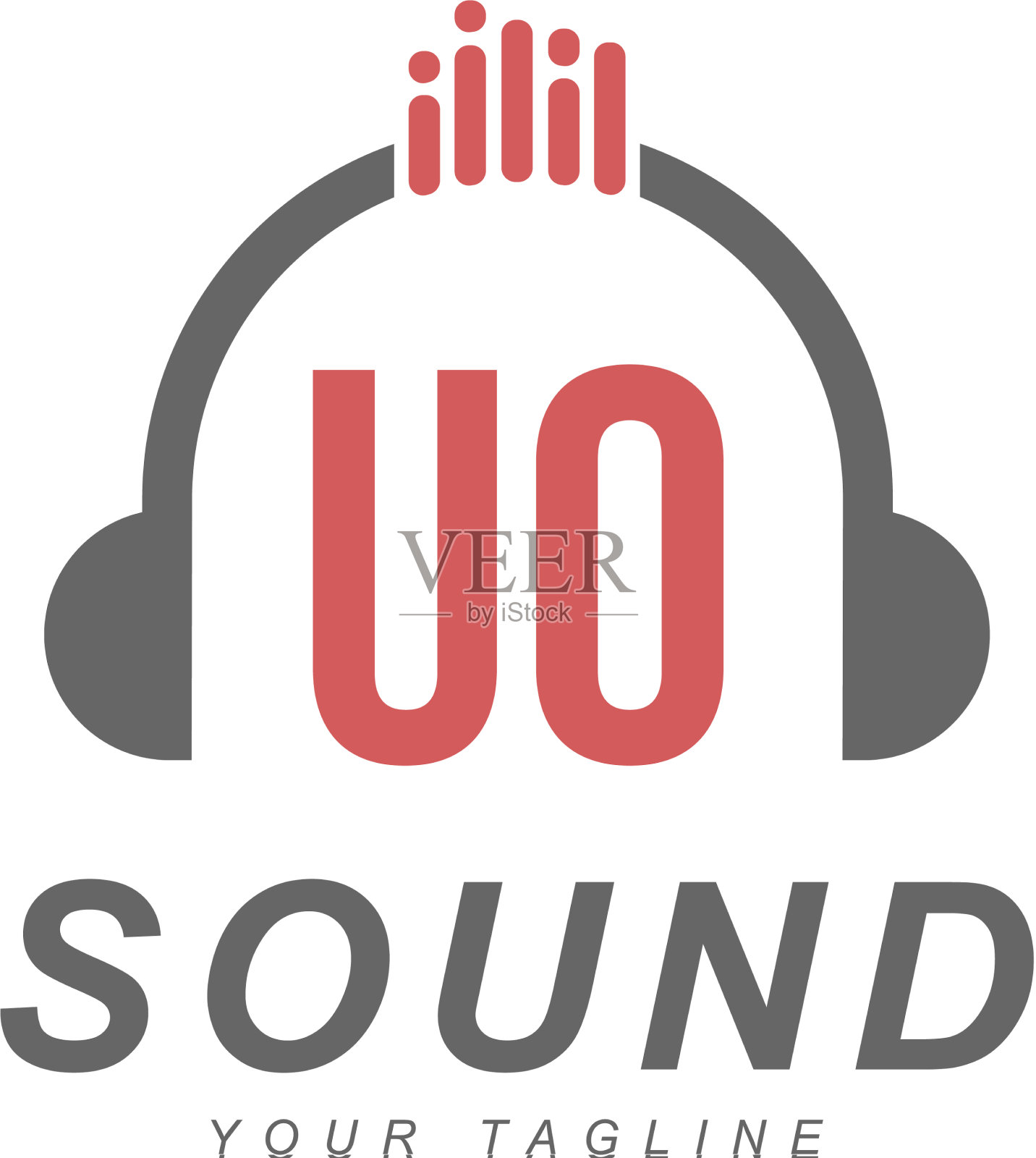 欧信标志设计带有耳机图标的插画图片素材