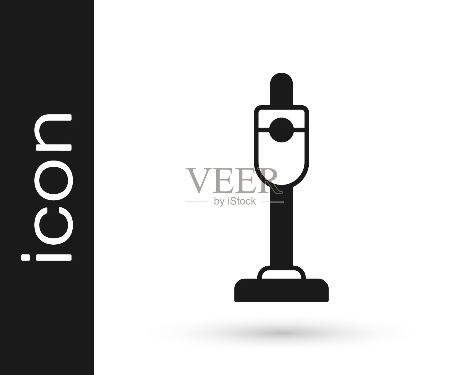 黑色吸尘器图标隔离在白色背景。向量图标素材