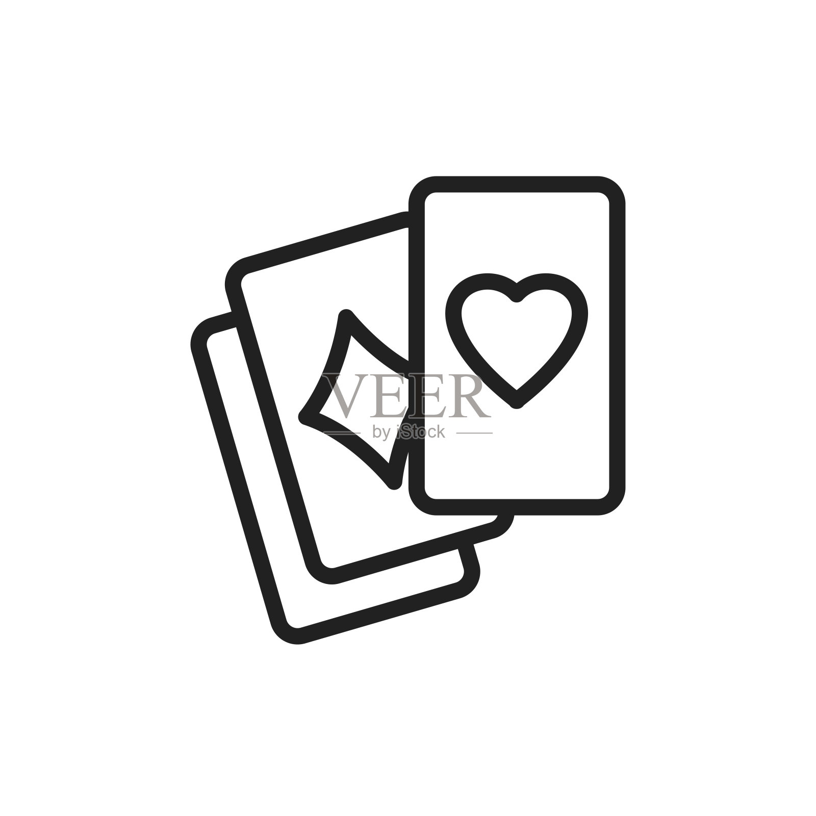 玩牌行图标。孤立的向量元素。插画图片素材