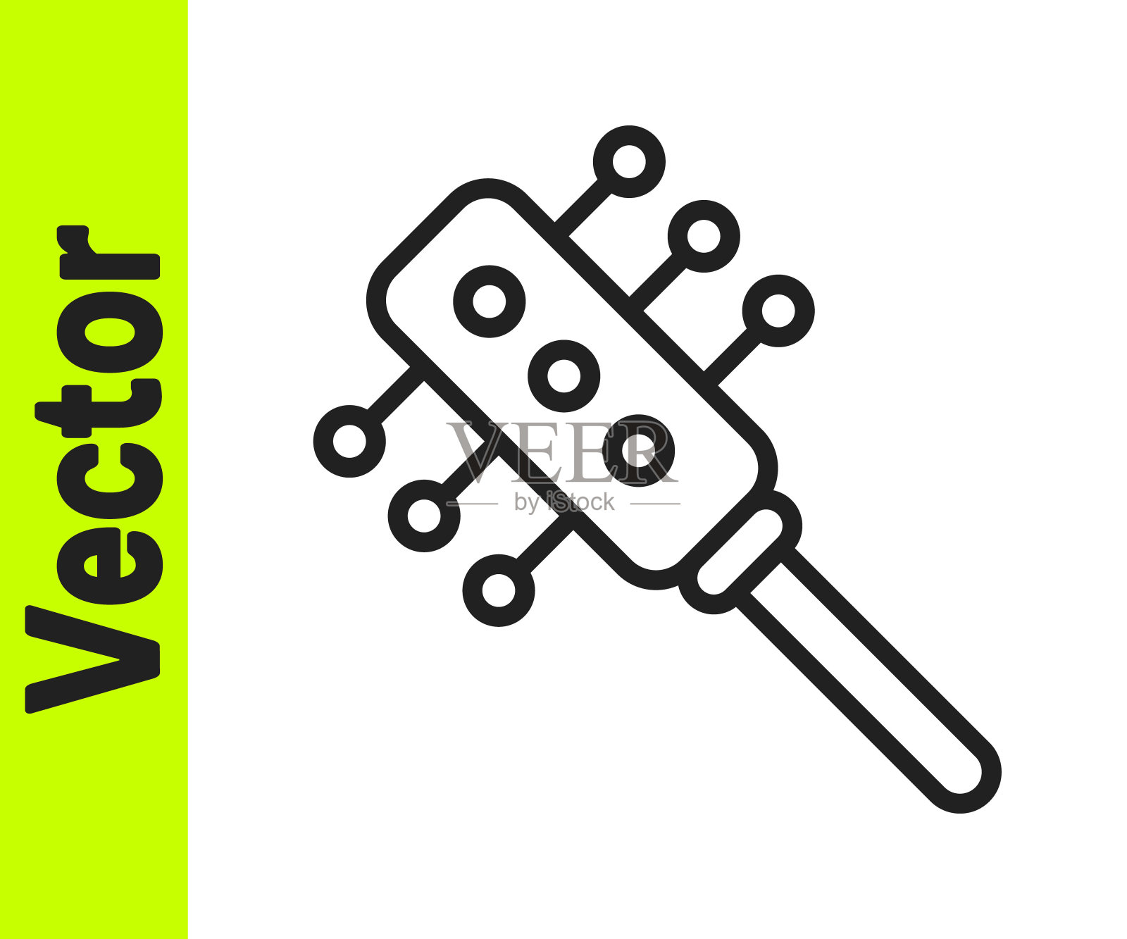 黑色线发刷图标孤立在白色背景。梳理头发的迹象。理发师的象征。向量插画图片素材