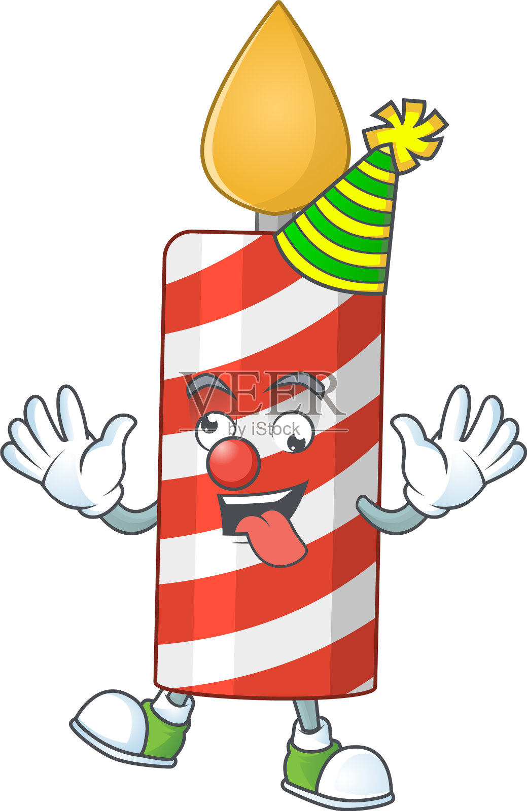 有趣的小丑蜡烛漫画人物插画图片素材