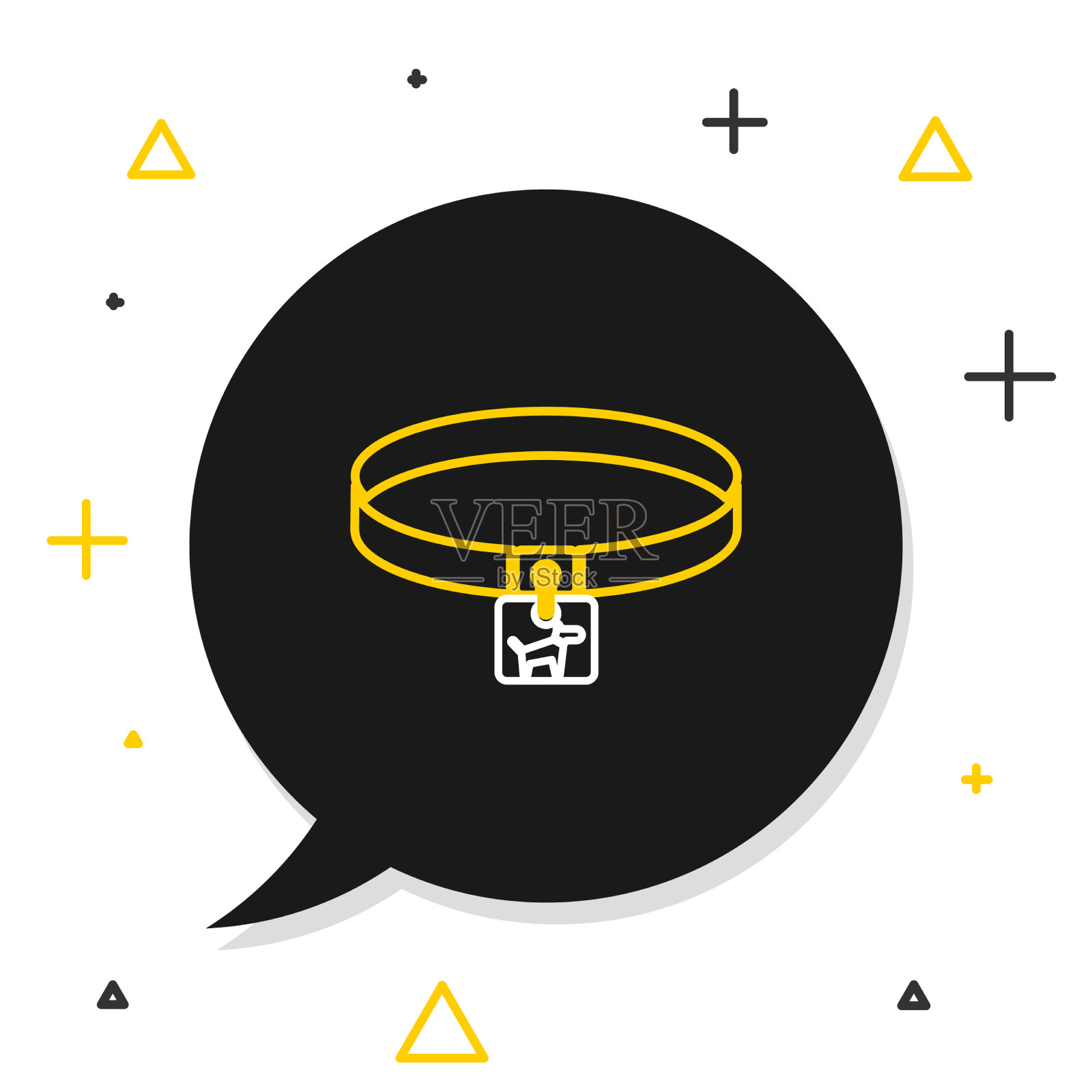 线狗项圈与姓名标签图标隔离插画图片素材