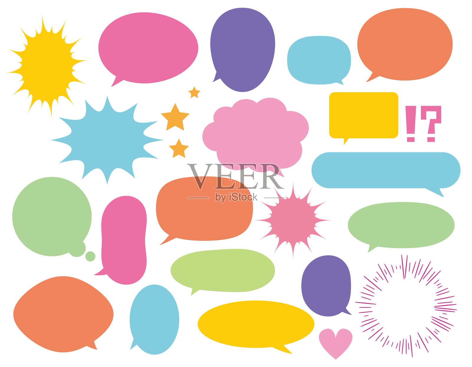 矢量插图一套讲话气泡。头条新闻。插图的编号。插画图片素材