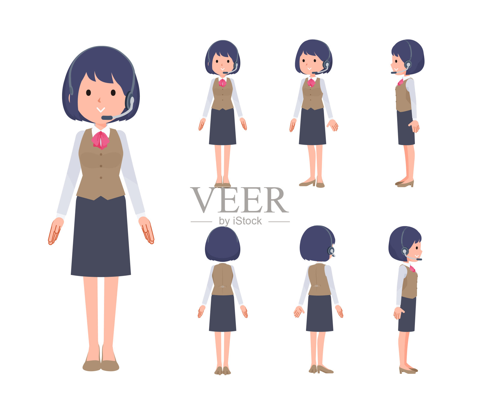 一群有收入地位的商界女性插画图片素材