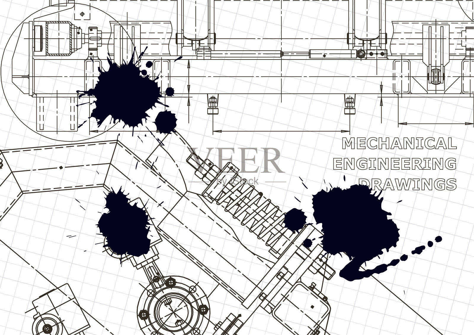 计算机辅助设计系统技术黑插画图片素材