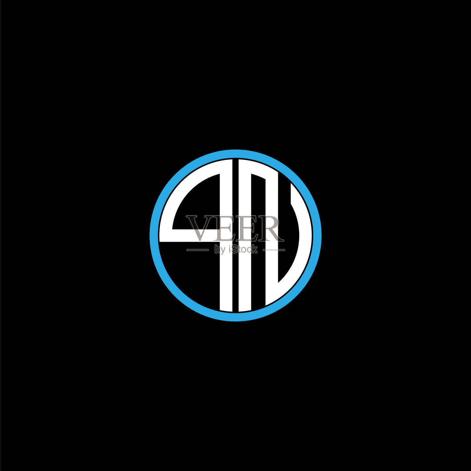 Q字母标志创意设计上的黑色色彩插画图片素材