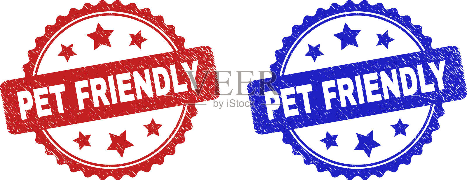 宠物友好的玫瑰花形密封与不干净的风格插画图片素材