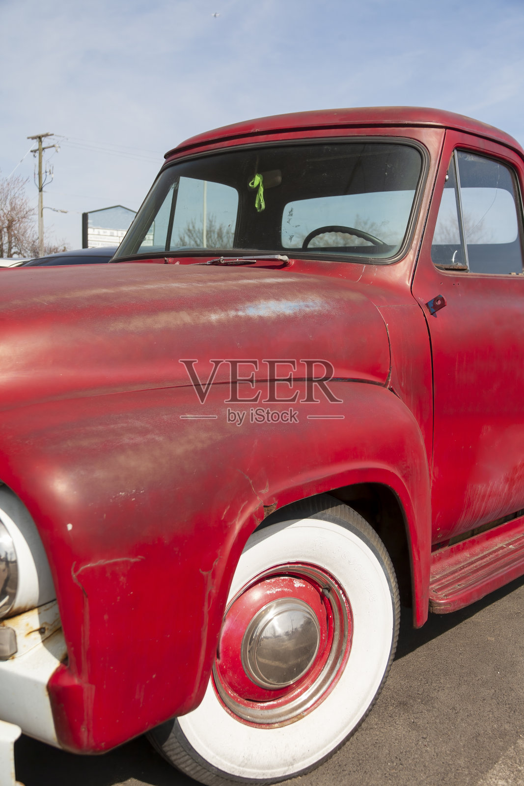 经典的美国红色皮卡照片摄影图片