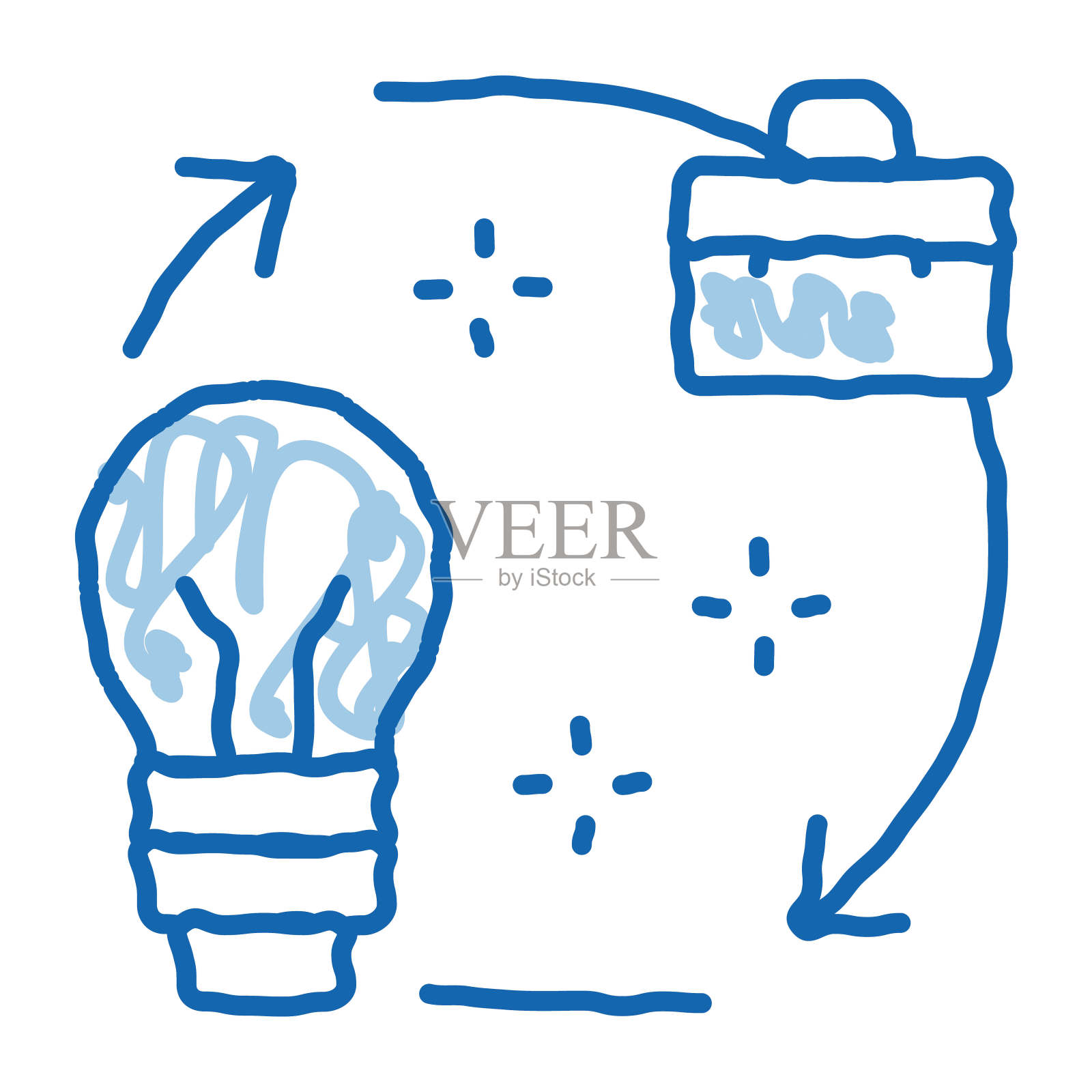 商业创意圈箭头涂鸦图标手绘插图插画图片素材