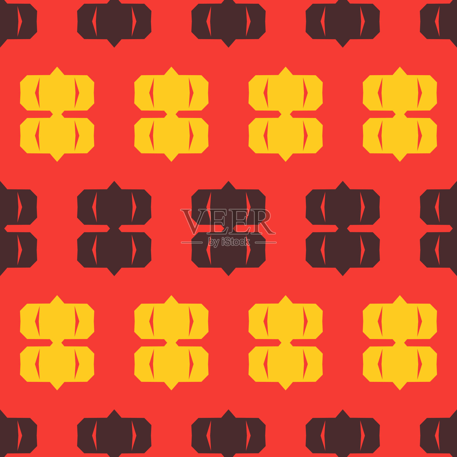 无缝图案与几何装饰。复古的抽象插图。插画图片素材