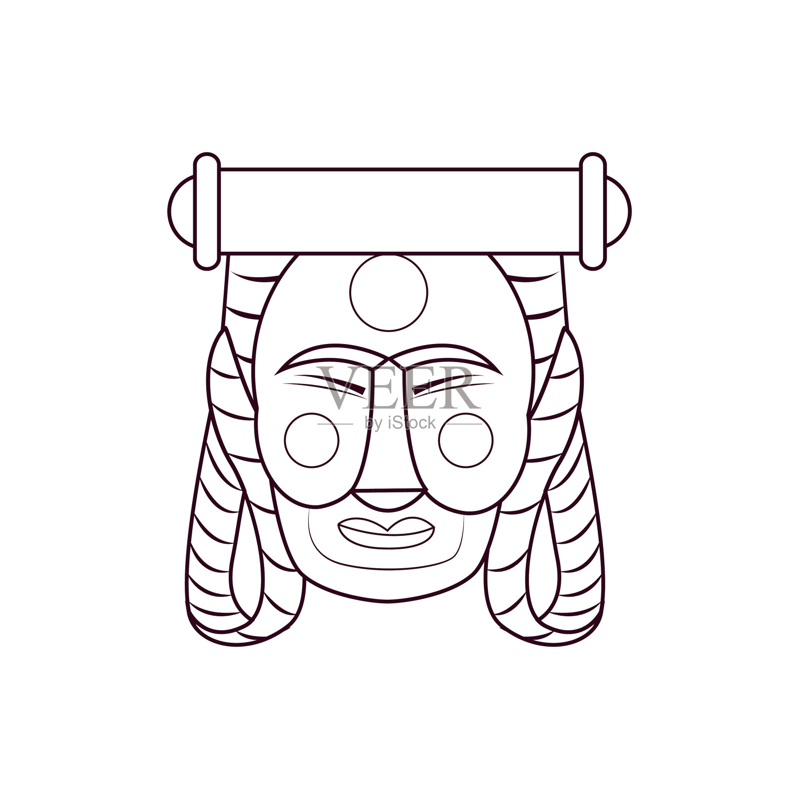 孤立的传统韩国面具插画图片素材