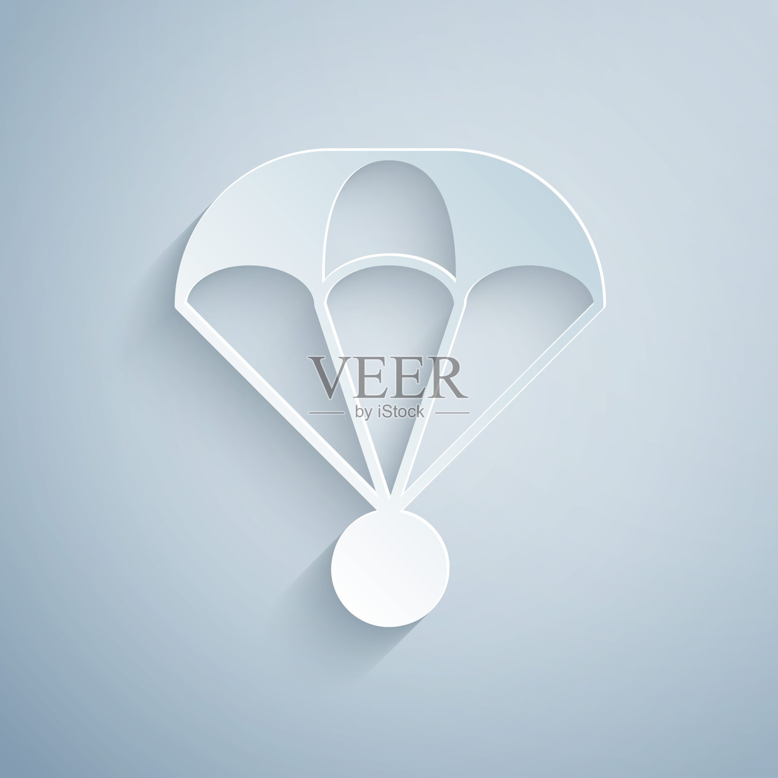 剪纸极限运动降落伞图标插画图片素材