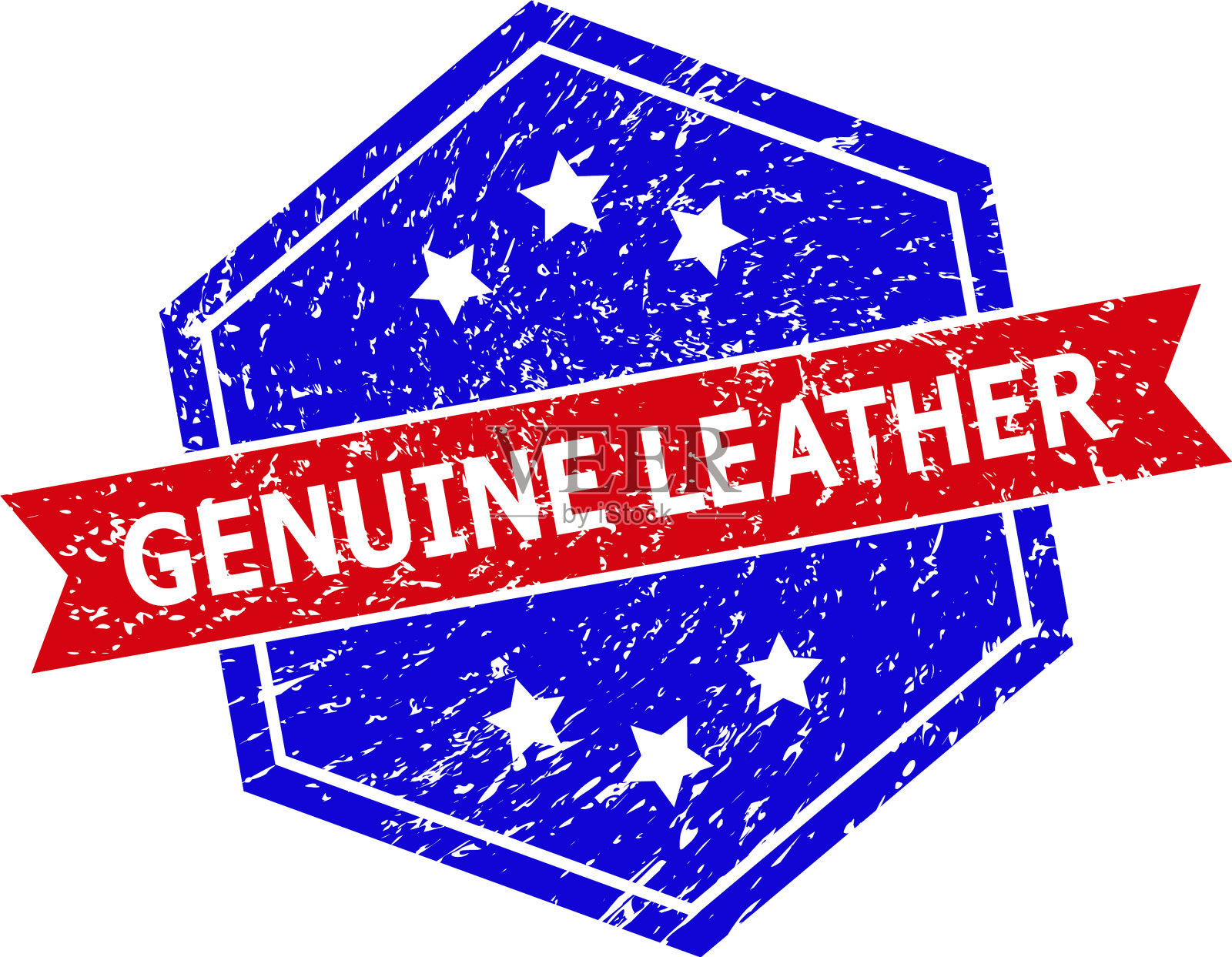 六角双色真皮水印用插画图片素材