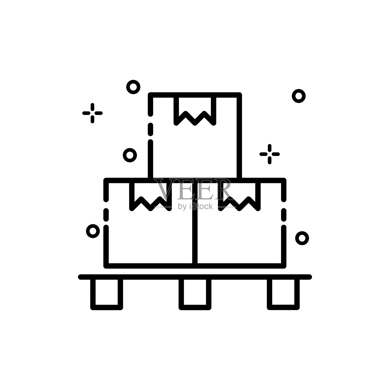 库存控制矢量轮廓图标。EPS 10文件插画图片素材