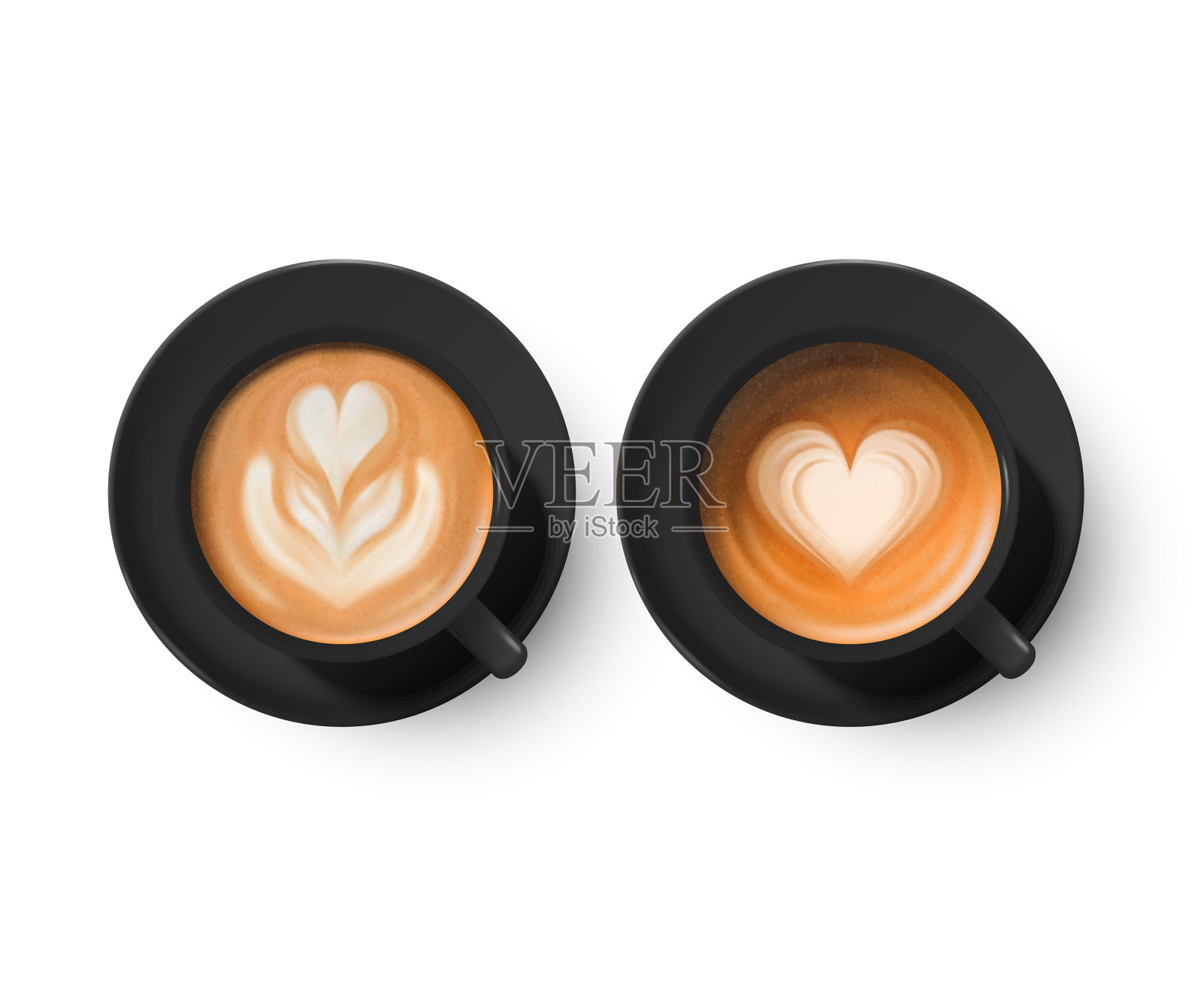 3d现实陶瓷黑咖啡杯设计元素图片