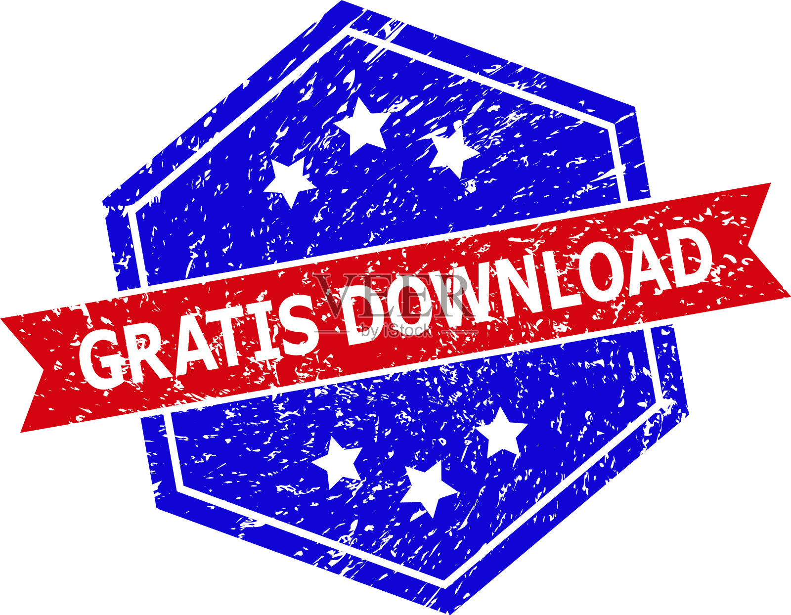 六角双色免费下载盖章用插画图片素材