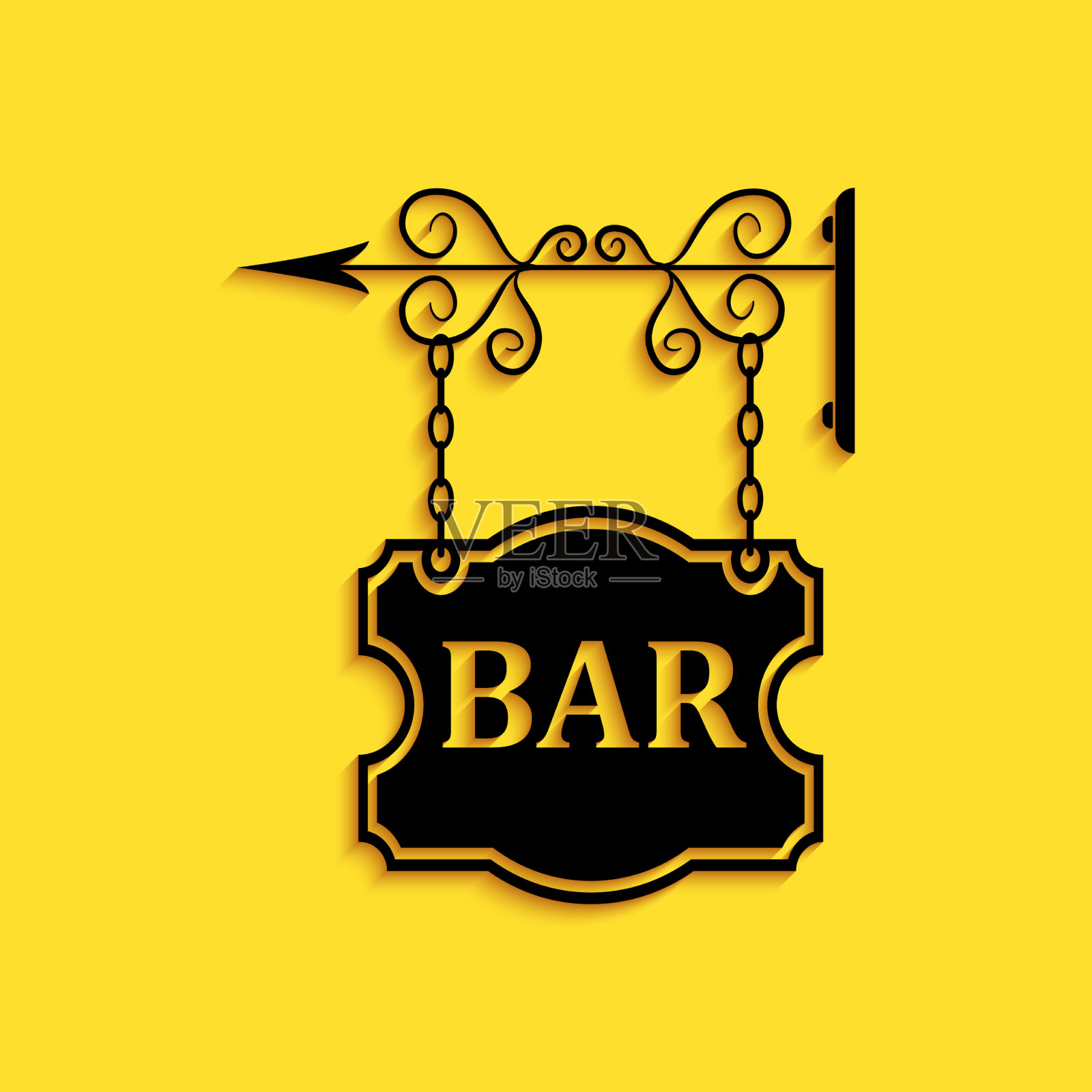 黑色复古户外广告招牌插画图片素材