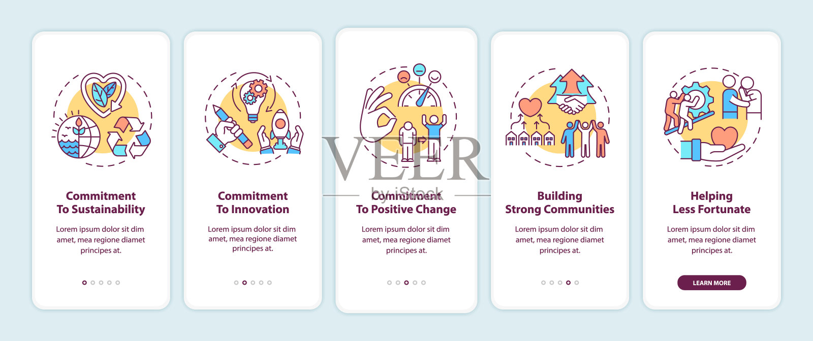 企业核心与概念结合在手机应用页面上插画图片素材