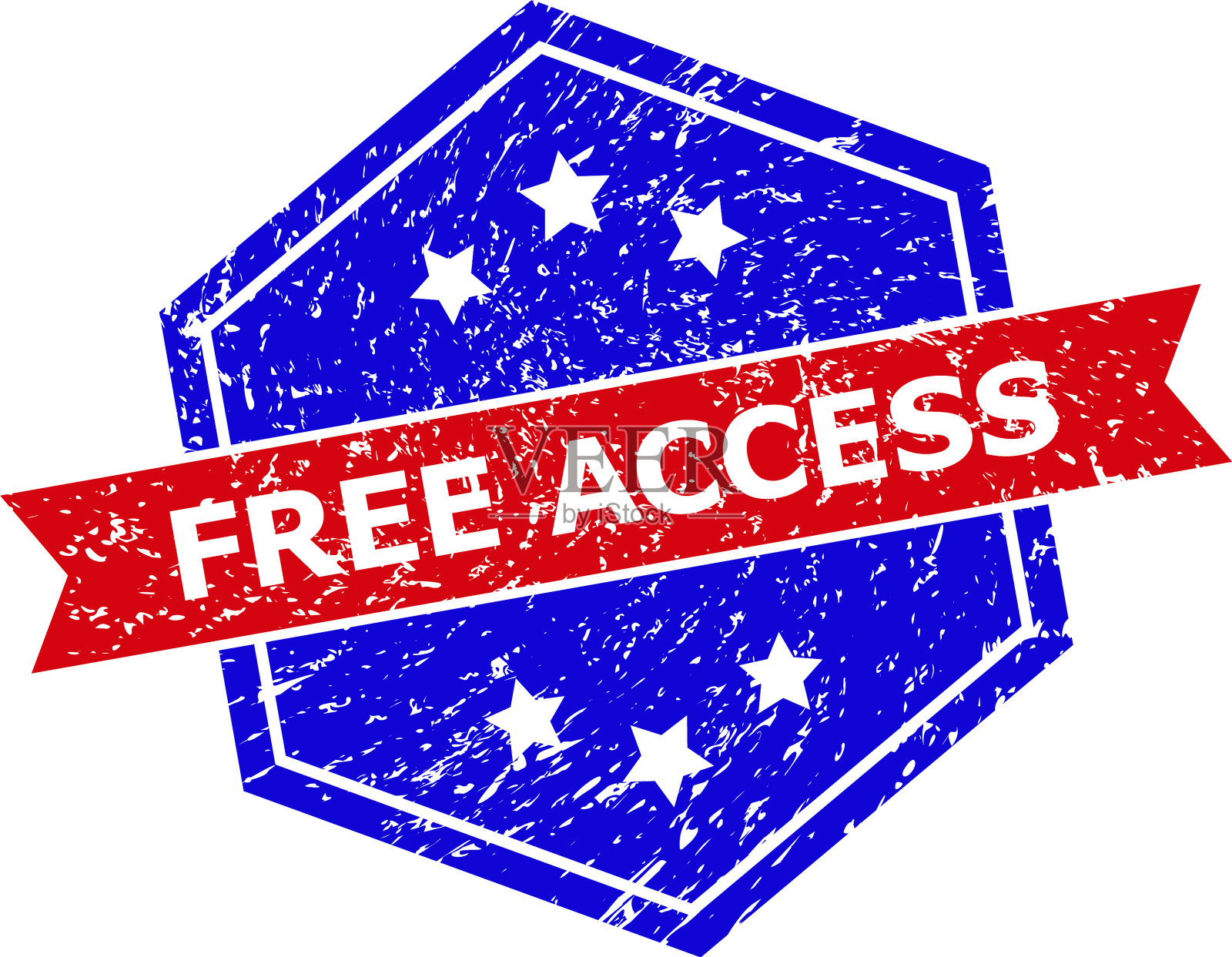 六角双色自由进入密封与垃圾插画图片素材