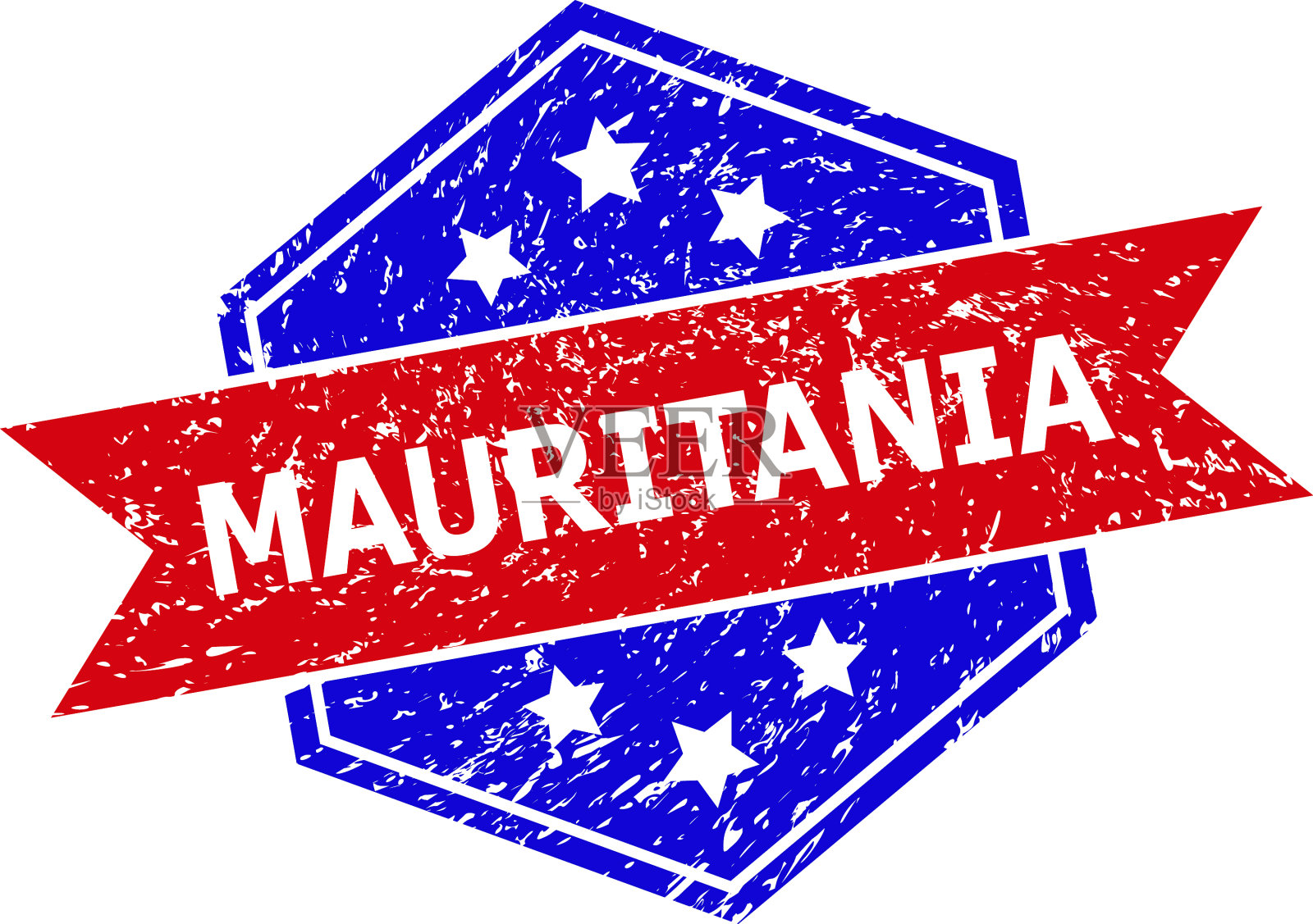 六角形毛利塔尼亚双色橡皮图章用插画图片素材