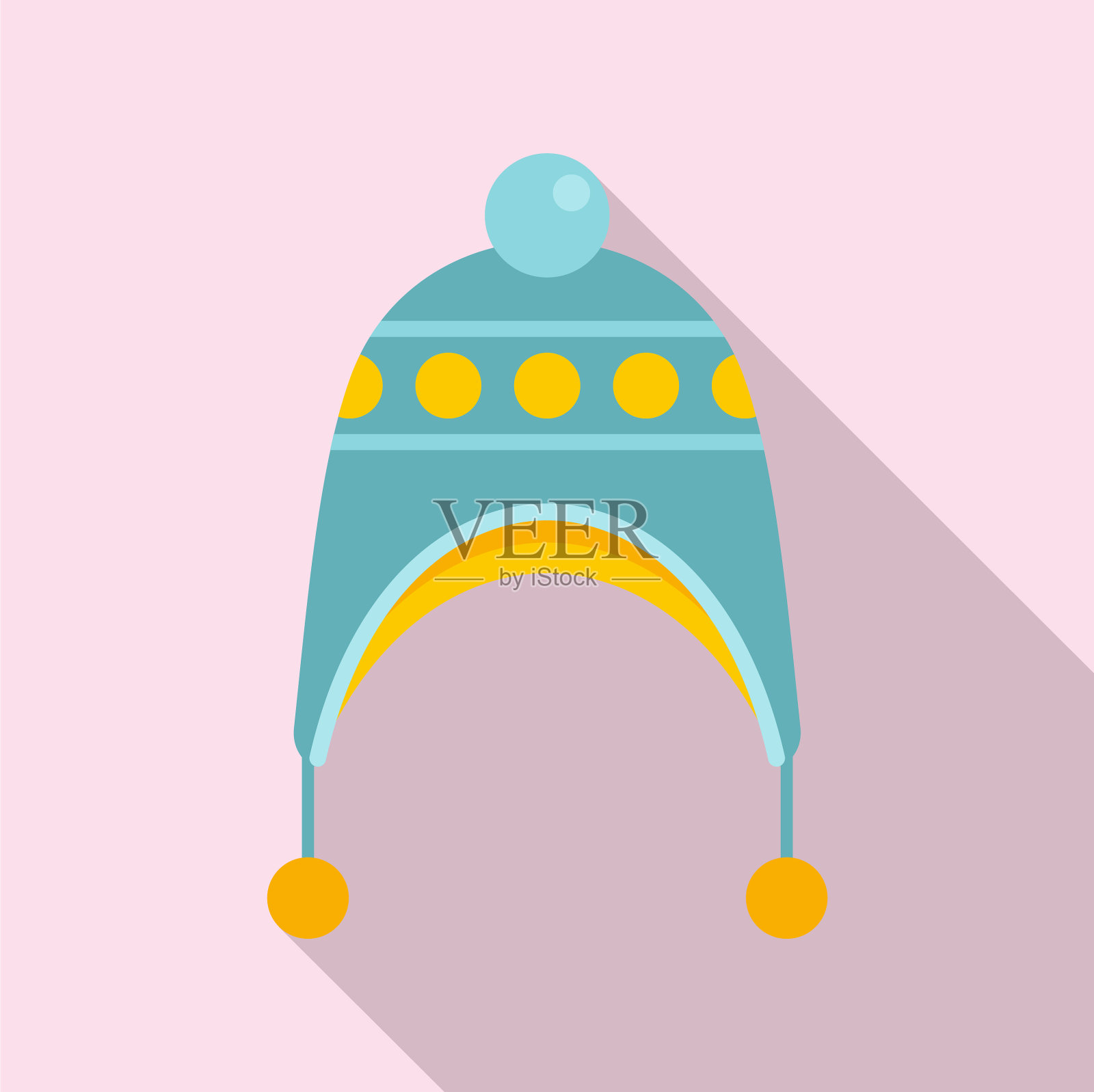 冬季帽子图标平风格插画图片素材