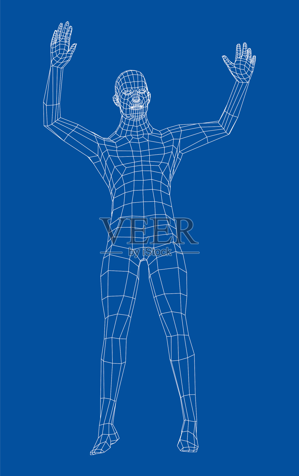 线框跳的人插画图片素材