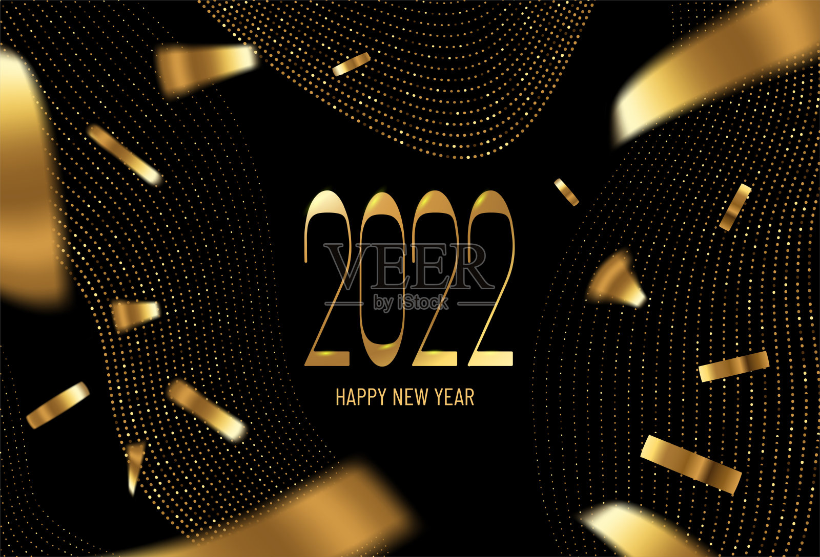 优雅的现代极简排版与数字。概念设计。商业圣诞背景星星，五彩纸屑。插画图片素材