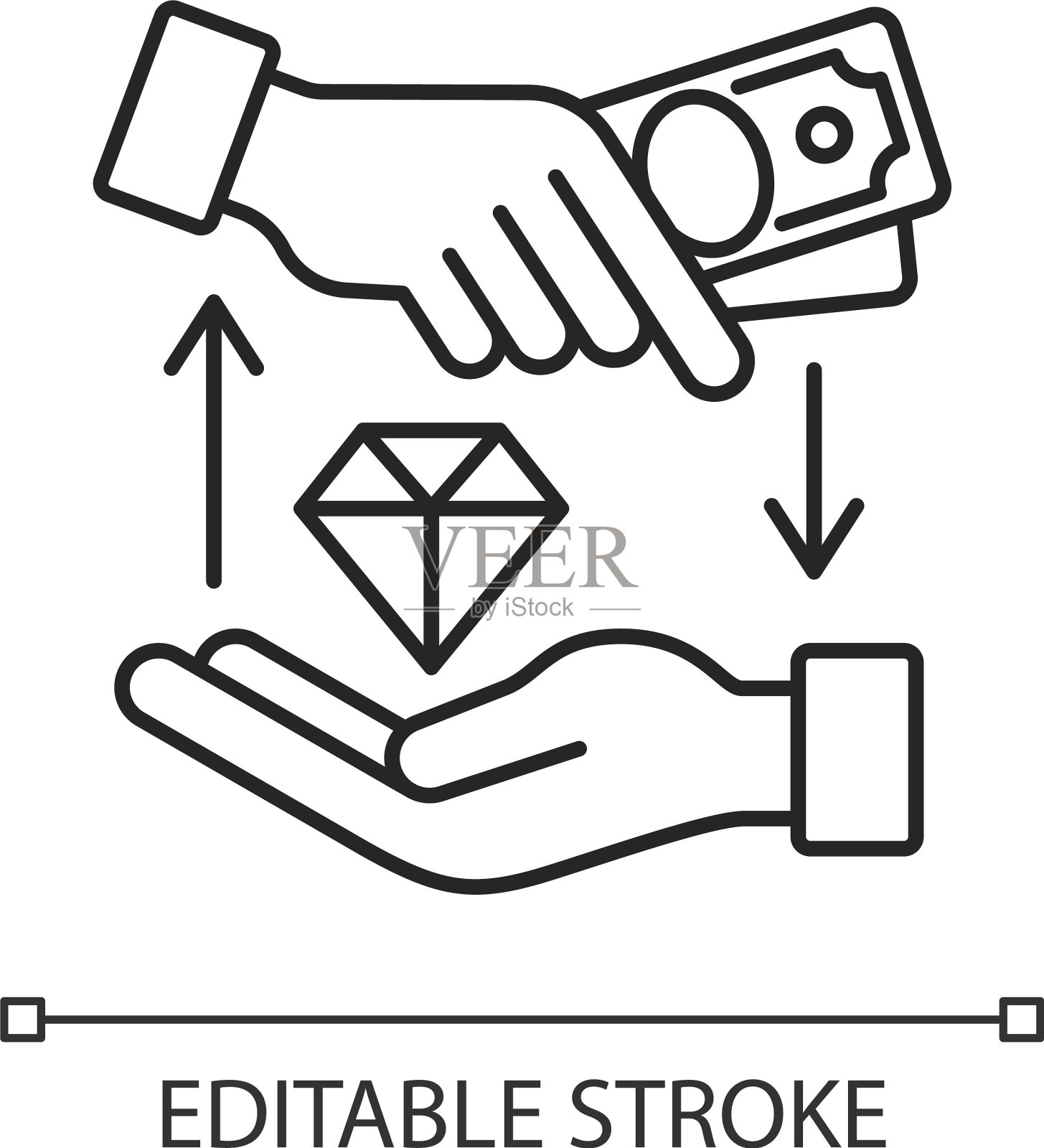 金钱贷款线性图标插画图片素材