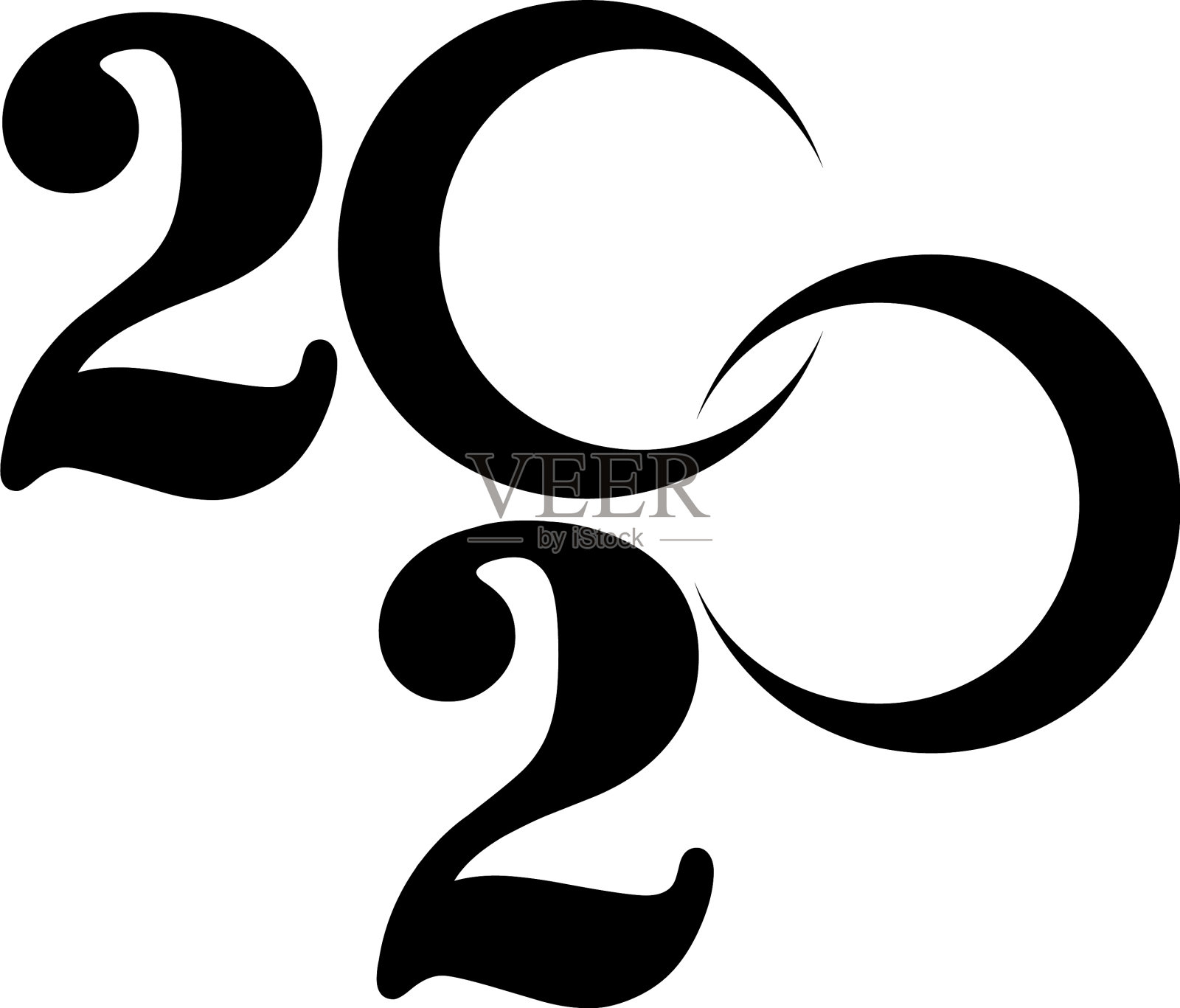 2020年新年快乐标志文字设计设计元素图片