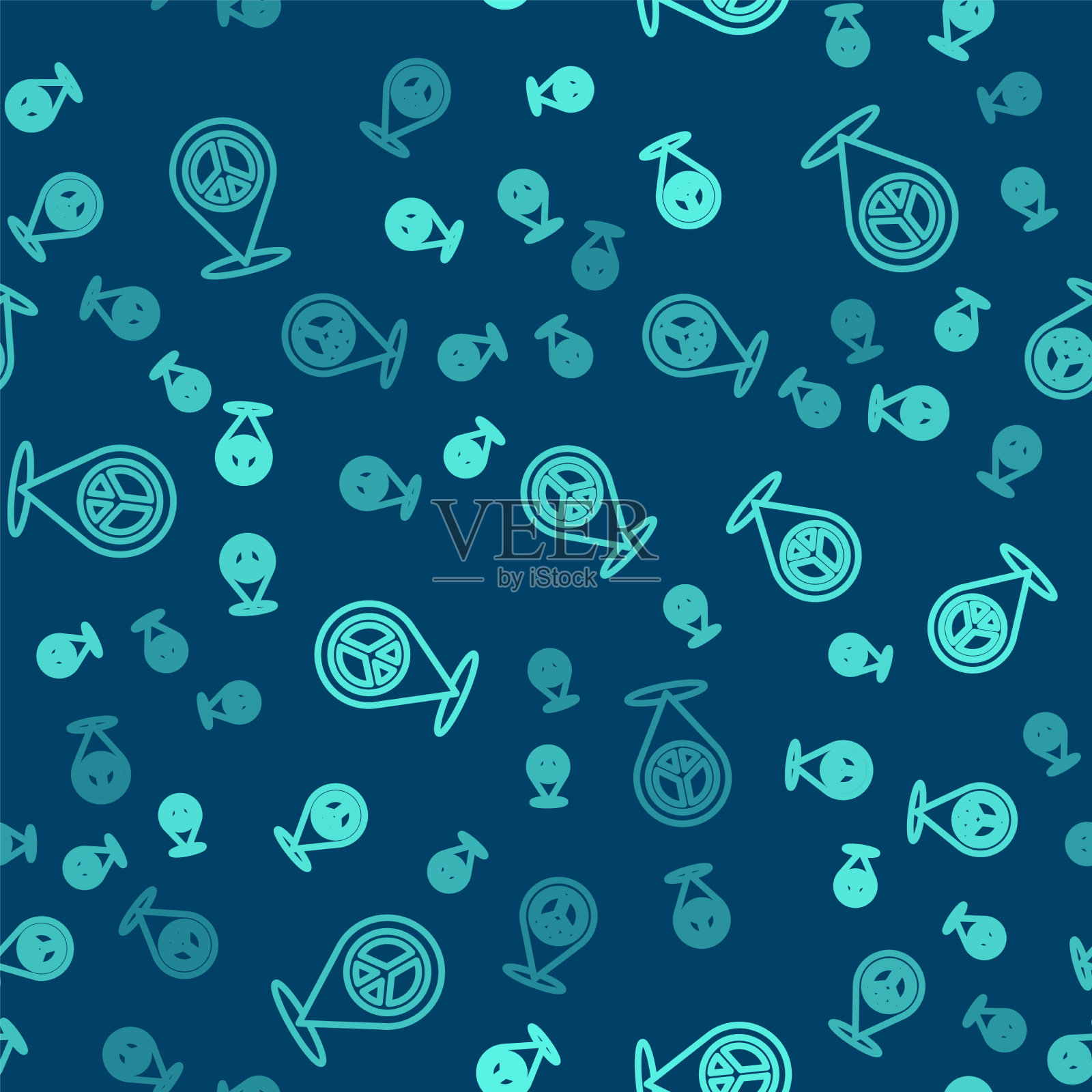 绿线位置和平图标隔离无缝插画图片素材