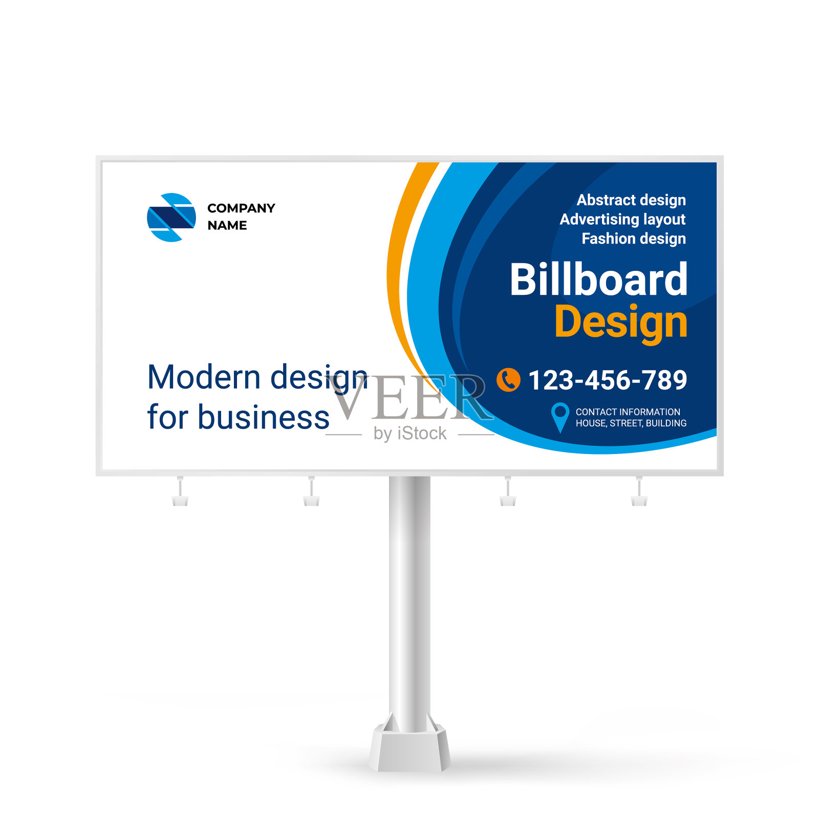 广告牌设计是一种现代的广告牌放置方式插画图片素材