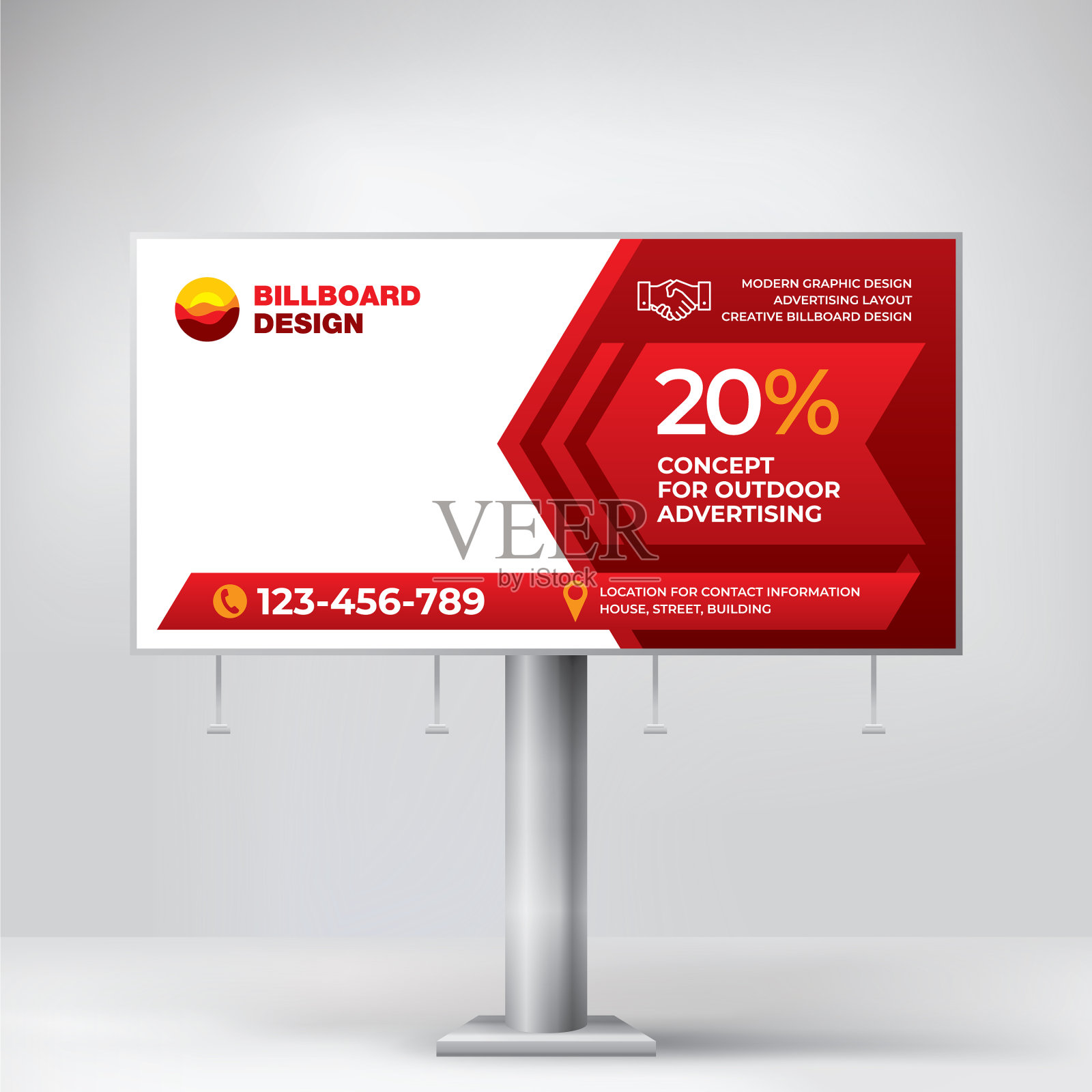 广告牌设计是一种现代的广告牌放置方式插画图片素材