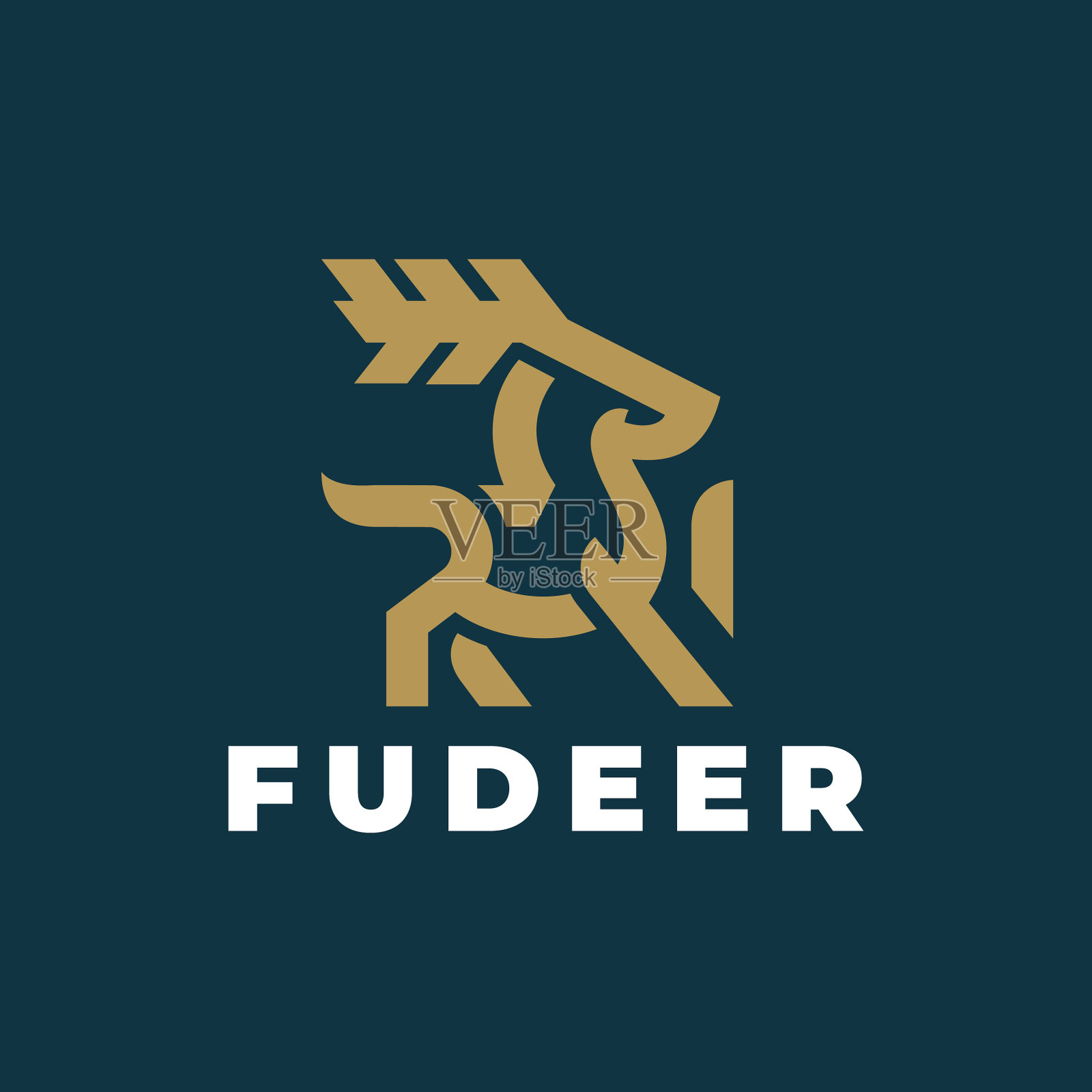 标志鹿渐变色彩风格插画图片素材