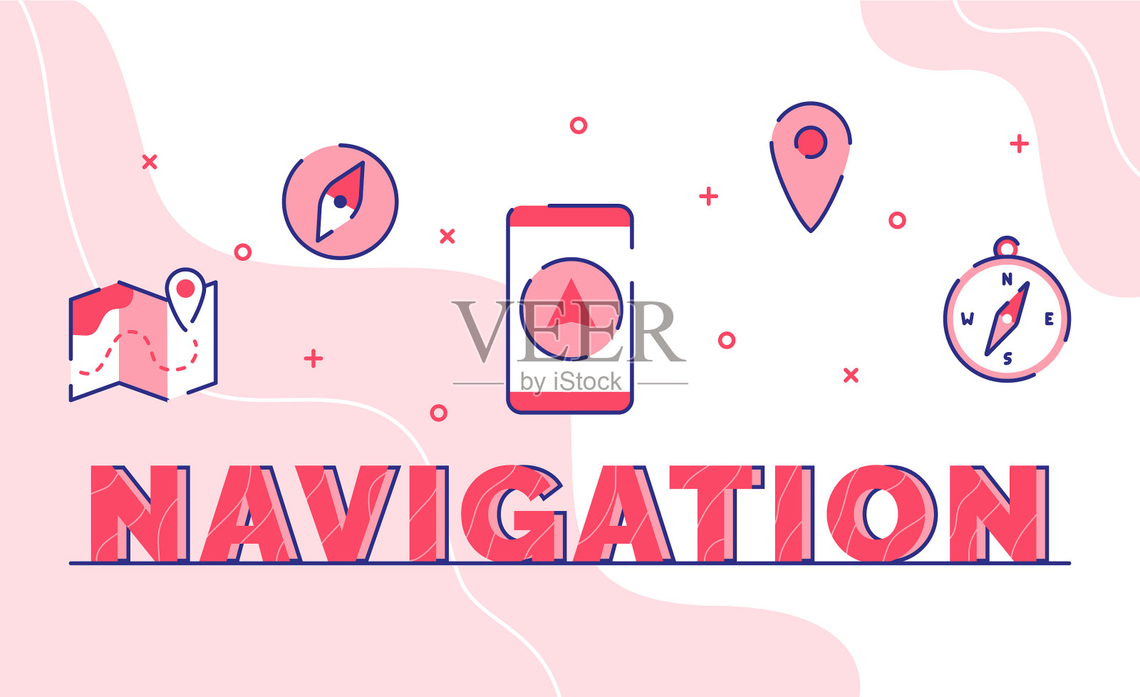 导航字体，文字艺术背景图标插画图片素材