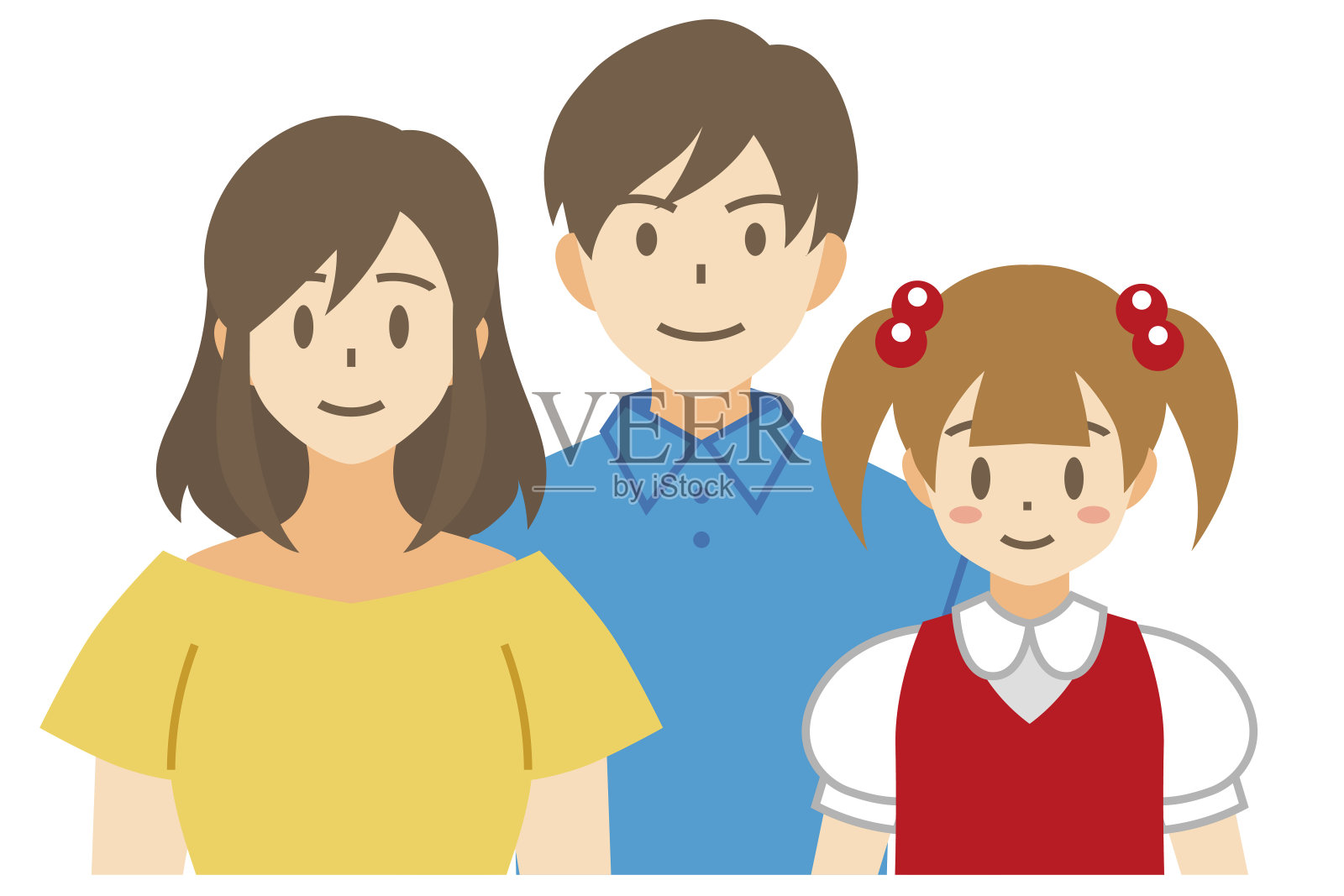 [家庭矢量插图材料]夫妇和孩子的插图插画图片素材