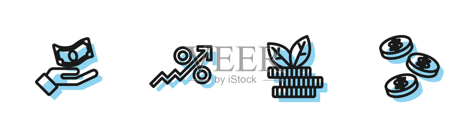 设行元厂手握钱百分比图标素材