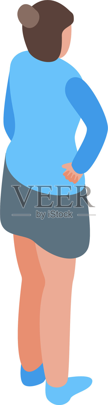 女孩候选人图标等距风格插画图片素材